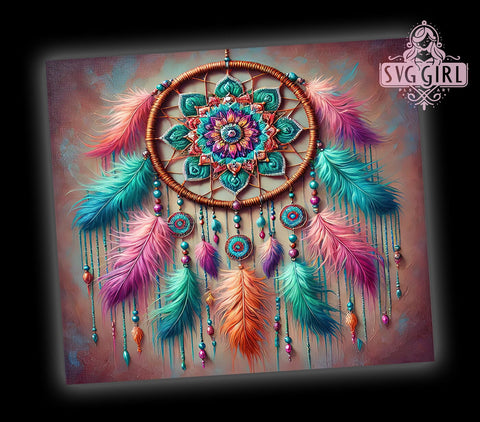 Boho Dreamcatcher Floral 20oz Tumbler, Dreamcatcher Design, Floral Tumbler Wrap, Butterfly Decor, 20oz Sublimation, Bohemian Gift, Custom Tumbler Sublimation SvggirlplusArt 