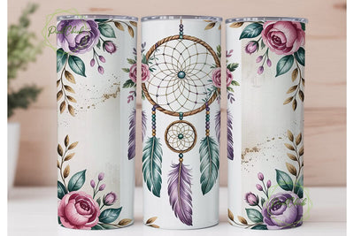 Boho Dreamcatcher Floral 20oz Tumbler Sublimation PixelChick 