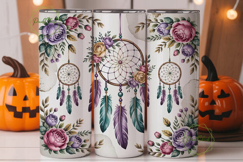 Boho Dreamcatcher Floral 20oz Tumbler Sublimation PixelChick 