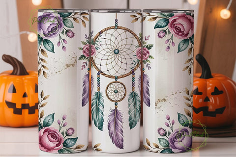 Boho Dreamcatcher Floral 20oz Tumbler Sublimation PixelChick 
