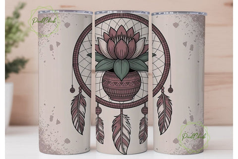 Boho Dreamcatcher Lotus 20oz Tumbler Sublimation PixelChick 