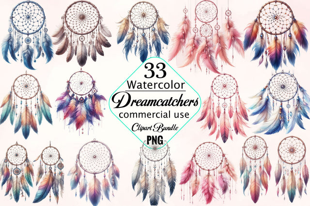 Boho Dreamcatcher Sublimation Clipart Bundle Sublimation SVGArt 