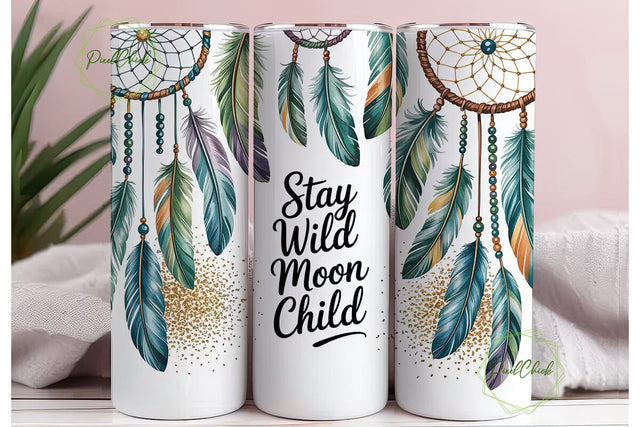 Boho Dreamcatcher Tumbler Wrap Sublimation PixelChick 