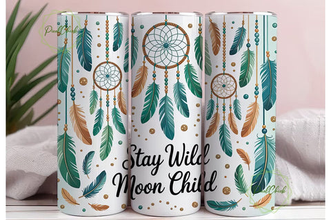 Boho Dreamcatcher Tumbler Wrap Sublimation PixelChick 