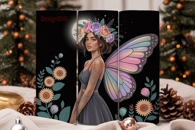 Boho Fairy 20oz Tumbler Design Sublimation DesignSVG 
