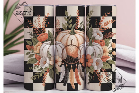 Boho Fall Dreamcatcher 20oz Tumbler Wrap Sublimation sassyprint 