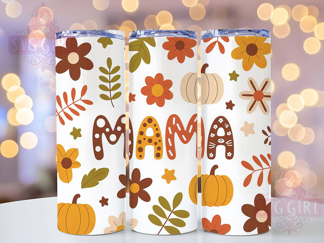 Boho Fall Mama Retro Autumn Tumbler, Retro Autumn Floral Cup, 20Oz Tumbler Wrap, Sublimation Boho Design, Vintage Fall Drinkware, Hippie Mama Mug Wrap, Rustic Autumn Tumbler Sublimation SvggirlplusArt 