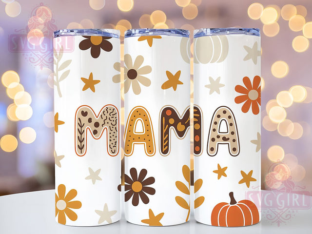 Boho Fall Mama Retro Autumn Tumbler, Retro Autumn Floral Cup, 20Oz Tumbler Wrap, Sublimation Boho Design, Vintage Fall Drinkware, Hippie Mama Mug Wrap, Rustic Autumn Tumbler Sublimation SvggirlplusArt 