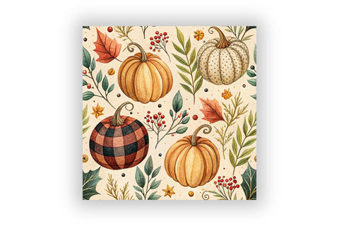 Boho Fall Pattern Autumn Digital Paper, Seamless Watercolor Bundle Pack, Printable Scrapbook Paper, Floral Pumpkin Design Collection Digital Pattern FloridPrintables 