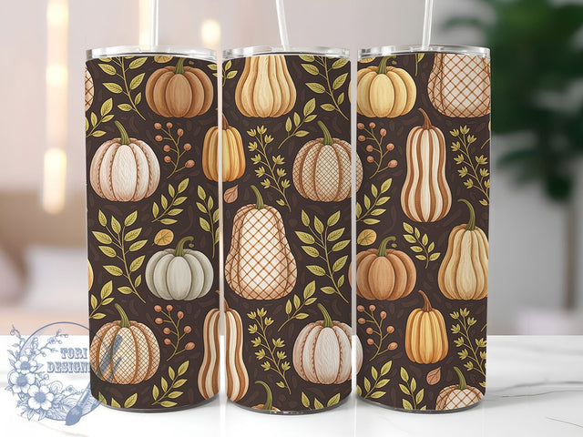 Boho Fall Pumpkin Autumn Tumbler, Boho Autumn Mug, Seamless Tumbler Wrap, Rustic Fall Drinkware, 20Oz Sublimation Design, Autumn Pumpkin Cup, Bohemian Coffee Cup Sublimation ToriDesigns 