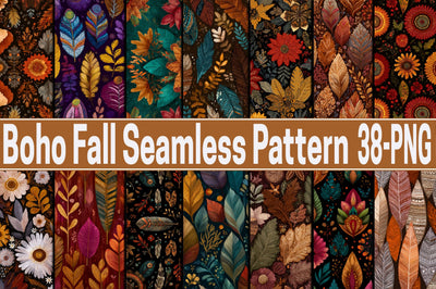 Boho Fall Seamless Pattern Digital Pattern SVGArt 