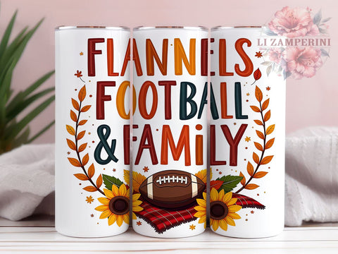 Boho Fall Tumbler, Rustic Thanksgiving Decor, Football Family Gift, 20oz Sublimation Wrap, Flannel Print Tumbler, Autumn Drinkware, Family Thanksgiving Design Sublimation Li Zamperini 