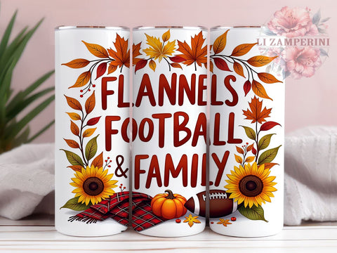 Boho Fall Tumbler, Rustic Thanksgiving Decor, Football Family Gift, 20oz Sublimation Wrap, Flannel Print Tumbler, Autumn Drinkware, Family Thanksgiving Design Sublimation Li Zamperini 