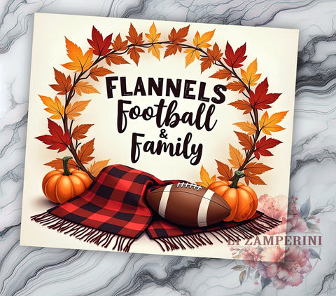 Boho Fall Tumbler, Rustic Thanksgiving Decor, Football Family Gift, 20oz Sublimation Wrap, Flannel Print Tumbler, Autumn Drinkware, Family Thanksgiving Design Sublimation Li Zamperini 