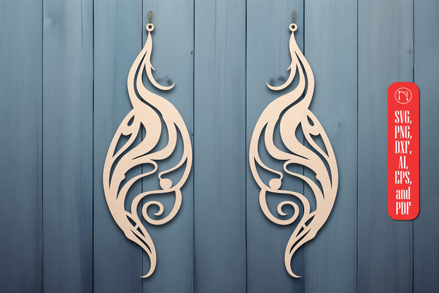 Boho Feather Shape Wood Earring SVG SVG MD JOYNAL ABDIN 