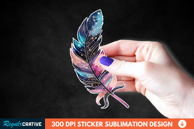Boho Feather Sticker Clipart Sublimation Regulrcrative 