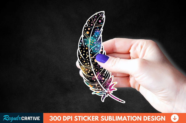 Boho Feather Sticker Clipart Sublimation Regulrcrative 