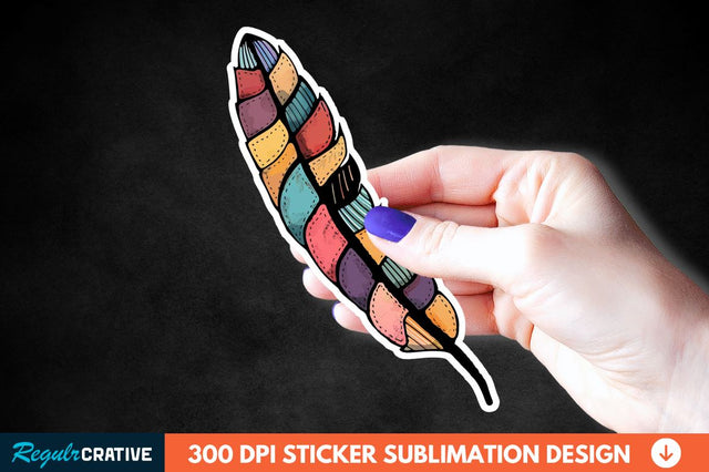Boho Feather Sticker Clipart Sublimation Regulrcrative 