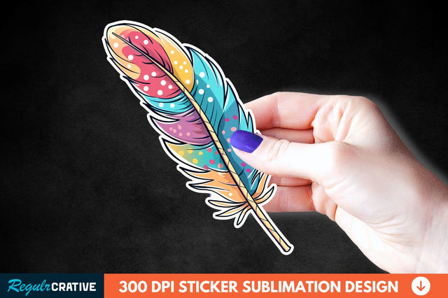 Boho Feather Sticker Clipart Sublimation Regulrcrative 