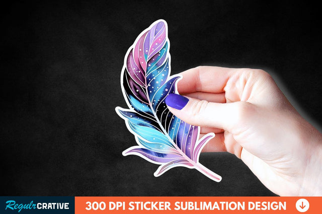 Boho Feather Sticker Clipart Sublimation Regulrcrative 
