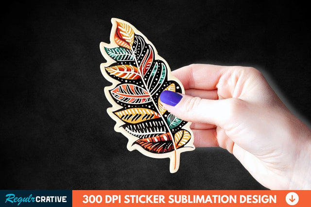 Boho Feather Sticker Clipart Sublimation Regulrcrative 