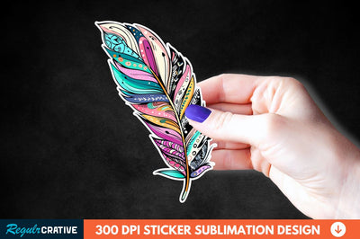 Boho Feather Sticker Clipart Sublimation Regulrcrative 