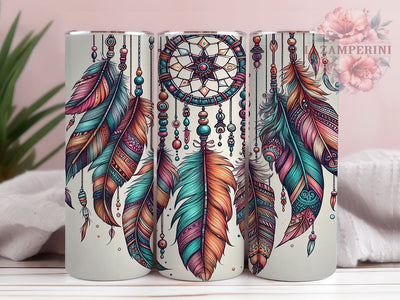Boho Feather Tumbler, Western Sublimation Wrap, 20oz Drinkware Design, Rustic Bohemian Art, Feather Tumbler Design, Country Style Wrap, Digital Download Sublimation Li Zamperini 