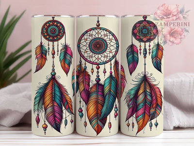 Boho Feather Tumbler, Western Sublimation Wrap, 20oz Drinkware Design, Rustic Bohemian Art, Feather Tumbler Design, Country Style Wrap, Digital Download Sublimation Li Zamperini 