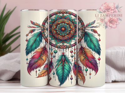 Boho Feather Tumbler, Western Sublimation Wrap, 20oz Drinkware Design, Rustic Bohemian Art, Feather Tumbler Design, Country Style Wrap, Digital Download Sublimation Li Zamperini 