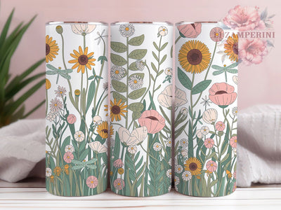 Boho Floral Dragonfly Tumbler, Dragonfly Tumbler, Seamless Boho Wrap, Rustic Dragonfly Wrap, Elegant Floral Wrap, Sublimation Design, Trendy Gift Idea Sublimation Li Zamperini 