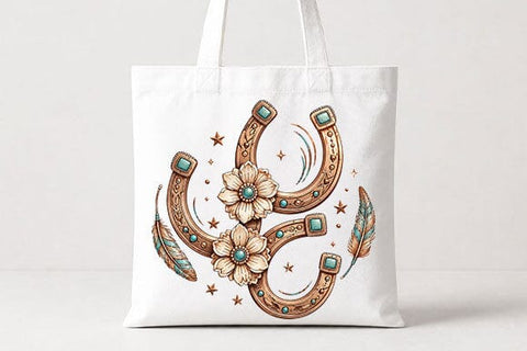 Boho Floral Horseshoe PNG | Western Sublimation PNG SVG BillahCrafts 