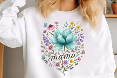 Boho Floral Mama T-shirt Design PNG Sublimation designmaster24 