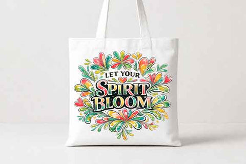 Boho Floral Motivational Quote PNG | Let Your Spirit Bloom Sublimation Design SVG BillahCrafts 