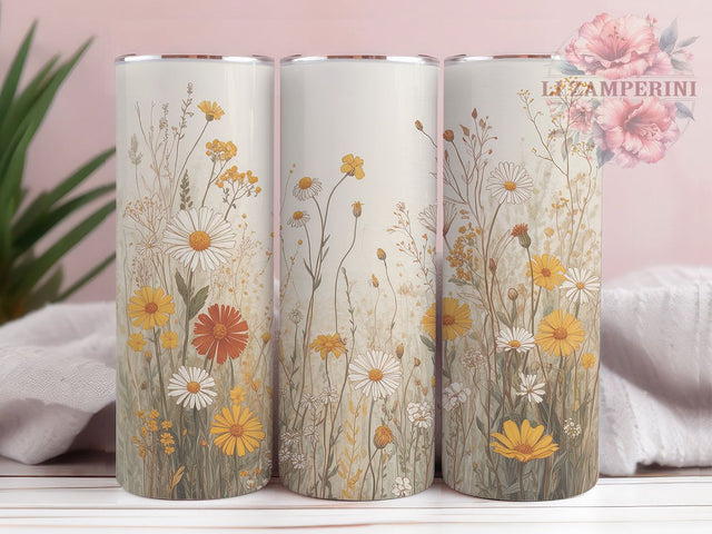 Boho Floral Pattern Tumbler, Elegant Boho Wrap, Botanical Nature Cup, 20oz Sublimation Wrap, Stylish Boho Floral Tumbler, Artistic Pattern Design Cup, Bohemian Flower Theme Wrap Sublimation Li Zamperini 