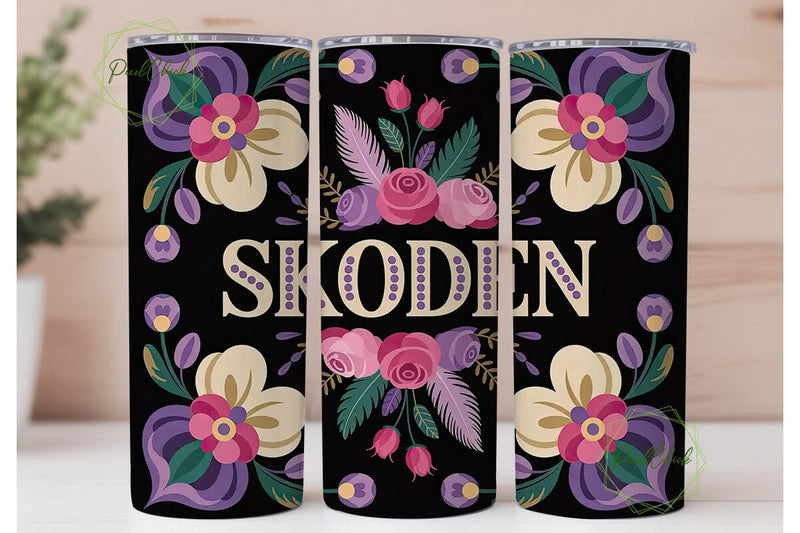 Boho Floral Personalized Tumbler Wrap Sublimation PixelChick 