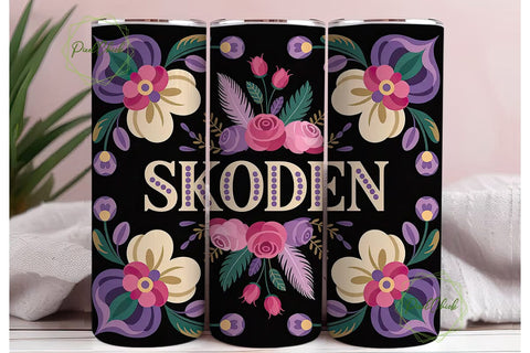 Boho Floral Personalized Tumbler Wrap Sublimation PixelChick 