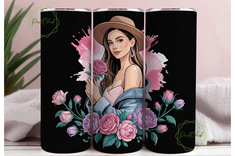 Boho Floral Portrait 20oz Tumbler Wrap Sublimation PixelChick 