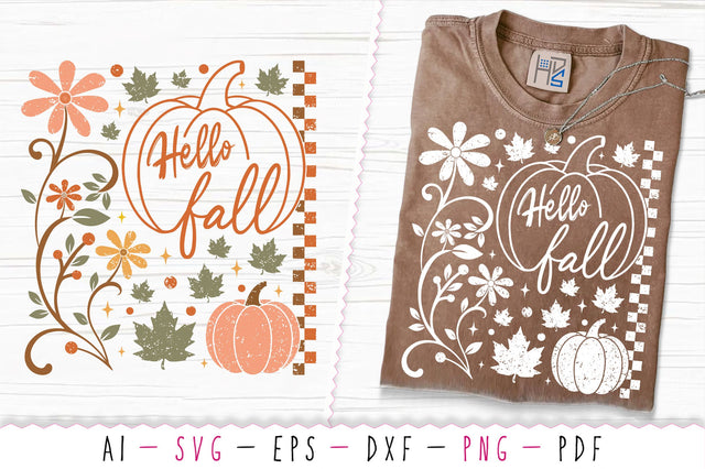 Boho Floral Pumpkin SVG, Hello Fall SVG SVG SVG Studio 