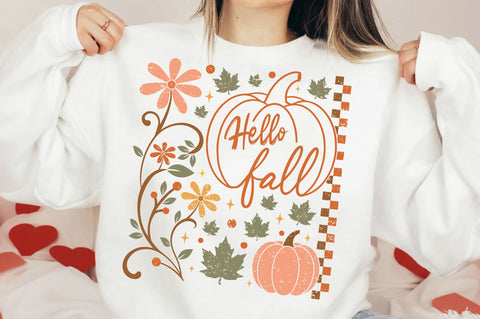 Boho Floral Pumpkin SVG, Hello Fall SVG SVG SVG Studio 