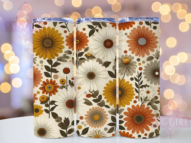 Boho Floral Seamless Pattern 20oz Tumbler, Seamless Pattern, Bohemian Style, Floral Tumbler, Rustic Boho, Sublimation Wrap, 20Oz Tumbler Sublimation SvggirlplusArt 