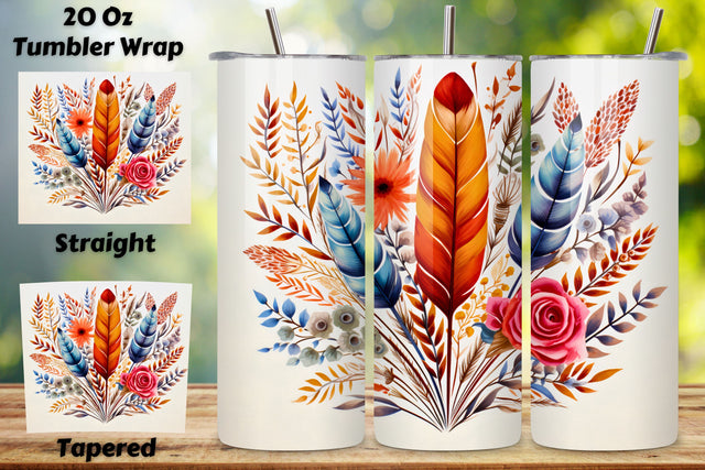 Boho Floral Seamless Tumbler Wrap | Sublimation PNG design Sublimation FloridPrintables 
