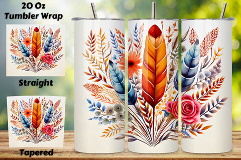 Boho Floral Seamless Tumbler Wrap | Sublimation PNG design Sublimation FloridPrintables 