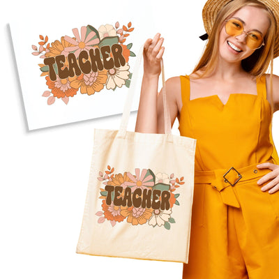 Boho Floral Teacher DTF Transfer Physical So Fontsy T-Shirt Iron-On Transfer Shop