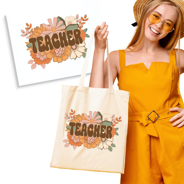 Boho Floral Teacher DTF Transfer Physical So Fontsy T-Shirt Iron-On Transfer Shop