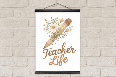 Boho Floral Teacher Life PNG Printable File Sublimation Creativedesigntee 