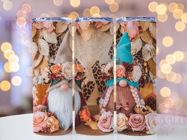 Boho Floral Whimsical Gnome Tumbler, Floral Gnome Tumbler Wrap, 20oz Sublimation Tumbler, Cute Gnome Tumbler, Rustic Boho Tumbler, Whimsical Gnome Design, Garden Gnome Tumbler Sublimation SvggirlplusArt 