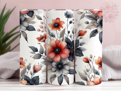 Boho Flower 20oz Tumbler Wrap PNG, Boho Clipart Tumber Png, Straight & Tapered Tumbler Wrap, Instant Digital Download Sublimation Li Zamperini 