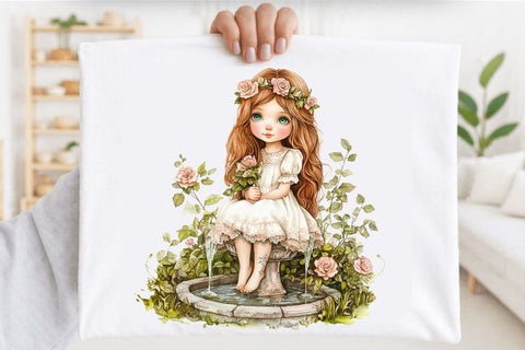 Boho Flower Girl Clipart Bundle. Sublimation SVGArt 