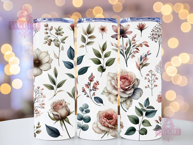 Boho Flowers 20oz Tumbler Wrap Sublimation Design, Straight Tapered Tumbler Wrap, Boho Floral Tumbler Png, Instant Digital Download Sublimation SvggirlplusArt 