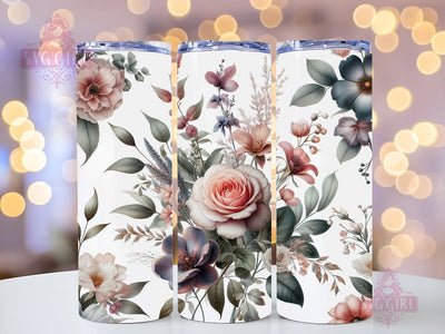 Boho Flowers 20oz Tumbler Wrap Sublimation Design, Straight Tapered Tumbler Wrap, Boho Floral Tumbler Png, Instant Digital Download Sublimation SvggirlplusArt 